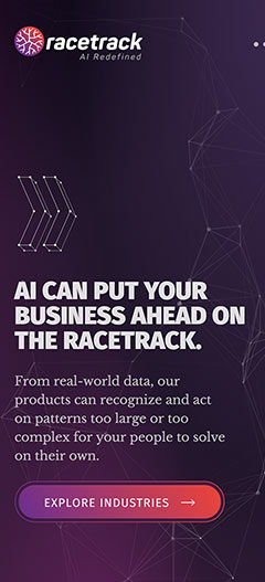 Racetrack industries page on mobile.
