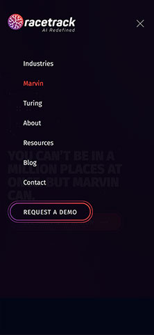 Header and menu on small screen.